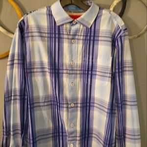 TOMMY BAHAMA Plaid Long Sleeve Button Down Shirt - Size Medium 100% Cotton